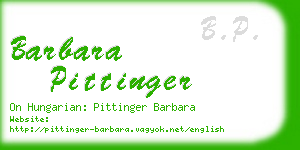 barbara pittinger business card